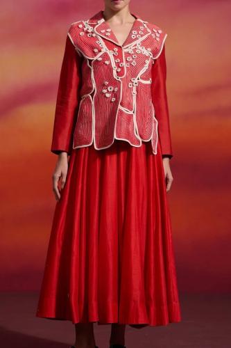 فستان هندي احمر