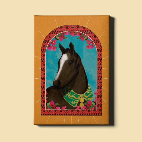 لوحة | تراث سعودي خيل عربي