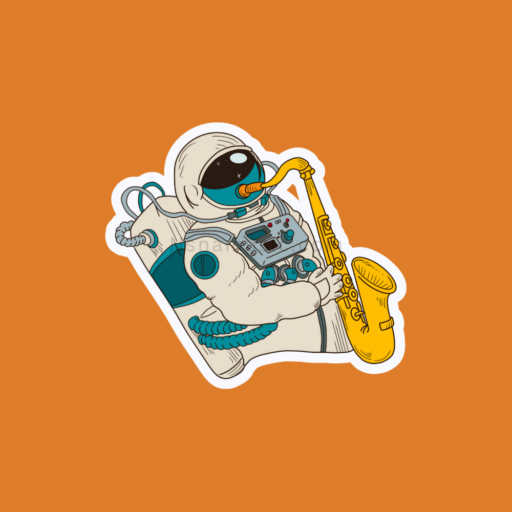 ستيكر رائد فضاء عازف ساكس فون