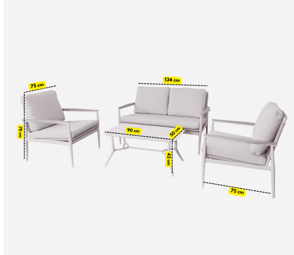 طقم جلوس لـ 4 أشخاص 4PCS SOFA SET BY-25017