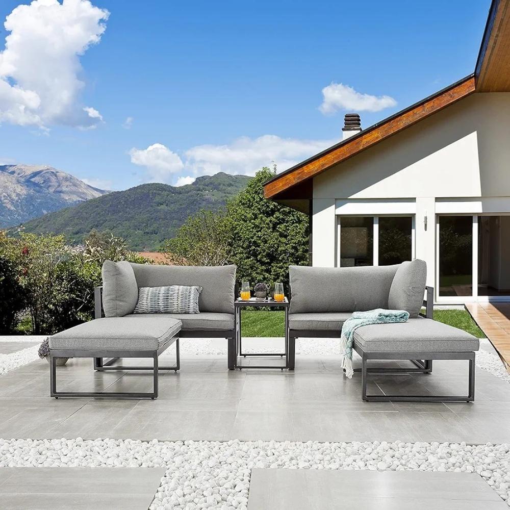 طقم جلوس معدني 5 قطع