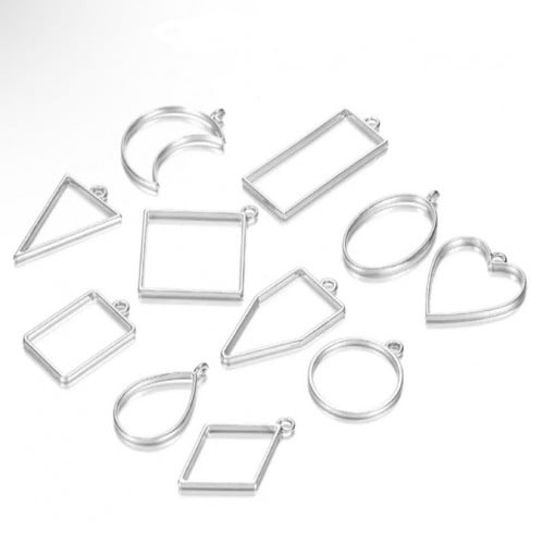 تعليقات متنوعه لون فضي 10حبه