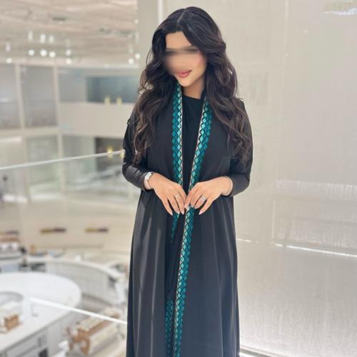 عبايه كلوش قماش سيراميك مع تدخيله القماش استريتش و...