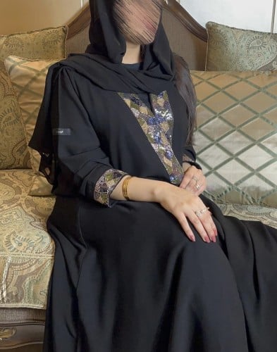 - عَبـاه قماش كريب ملكي مع شك يدوي .. - قصة العَبـ...
