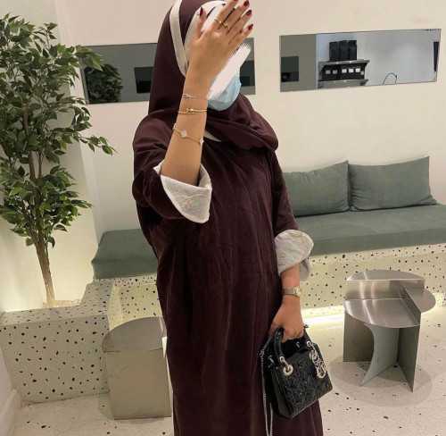 عَباه قماش حرير ياباني مع تدخيلة لِنن تركي