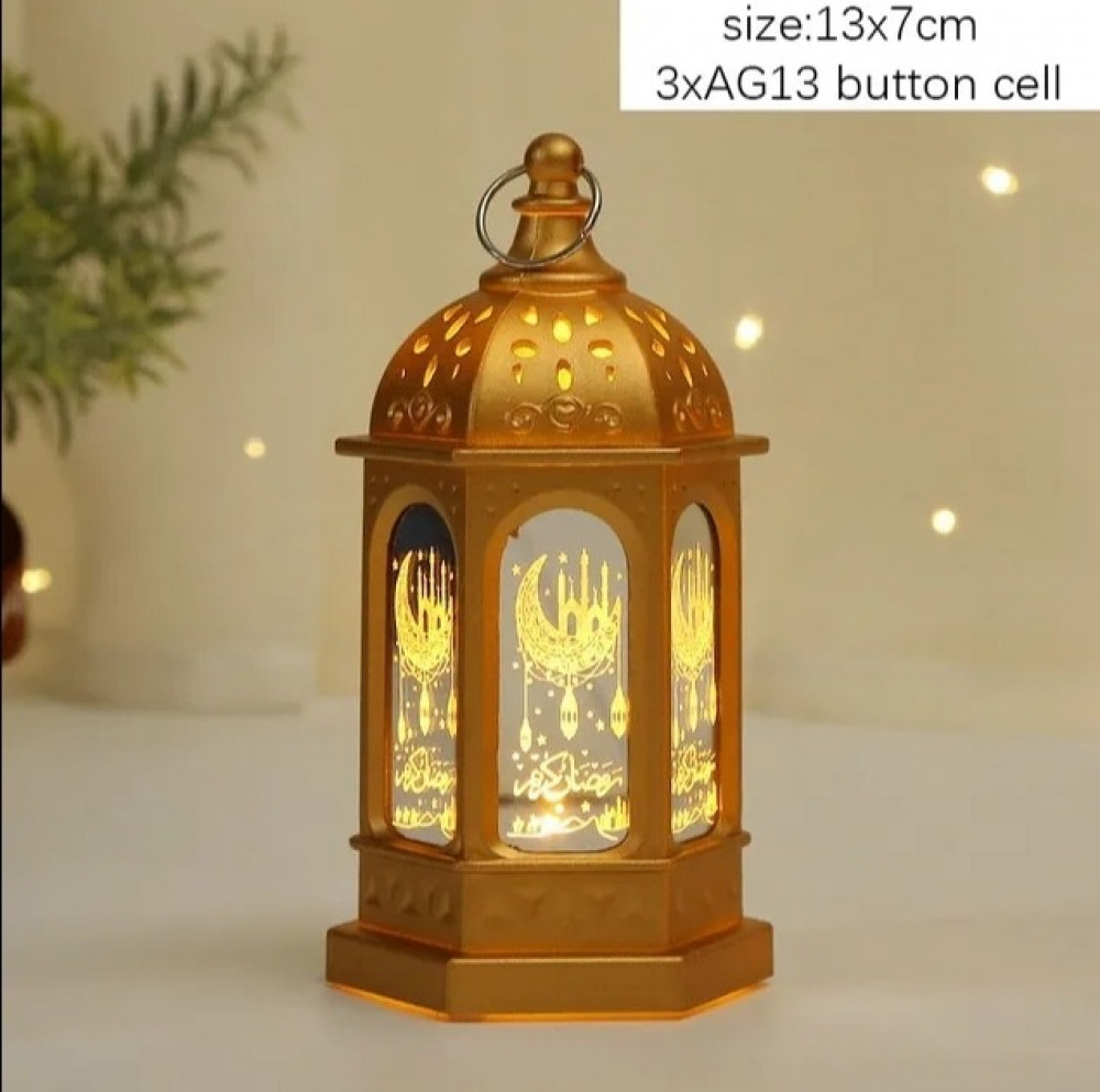 XISOBO LED Ramadan Lanterne Blanc Chaud 3D Holographique Star