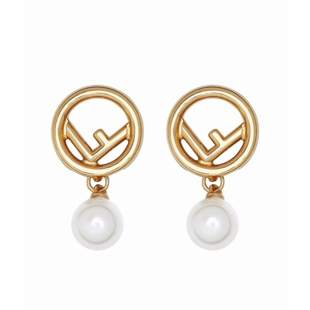 F Is Fendi Earrings - Palladium-colored earrings | Fendi