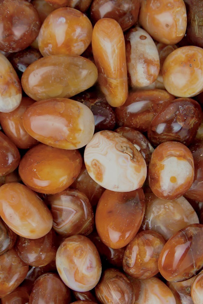 سوار حجر العقيق البرتقالي الثلاثي