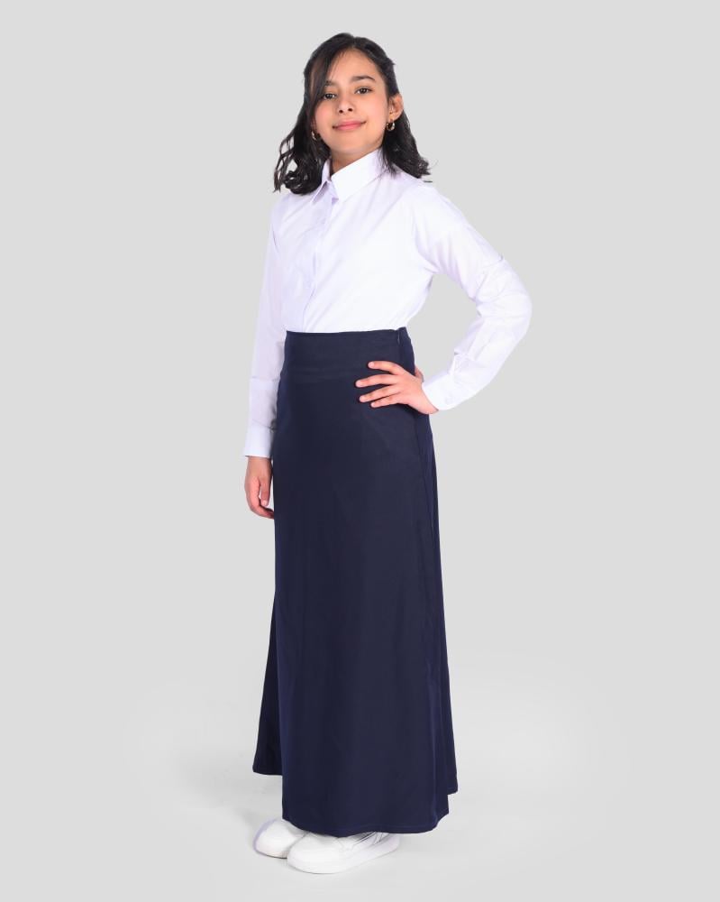 تنورة مريول مدرسية لون كحلي طويلة