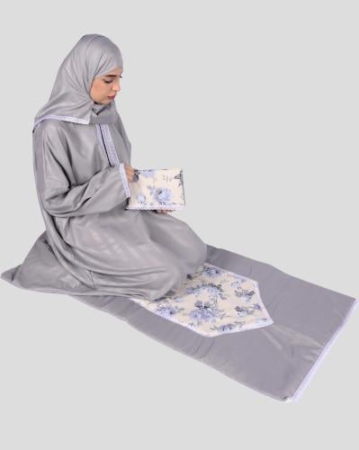 طقم شرشف صلاة نسائي رصاصي