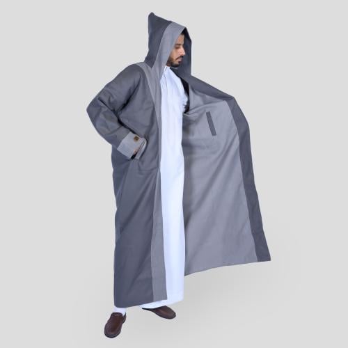فروه رجالية دبل فيس رصاصي رمادي