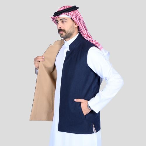 سديري رجالي دبل فيس كريمي كحلي