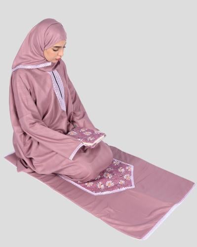 طقم شرشف صلاة نسائي وردي