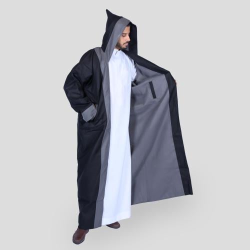 فروه رجالية دبل فيس رصاصي اسود