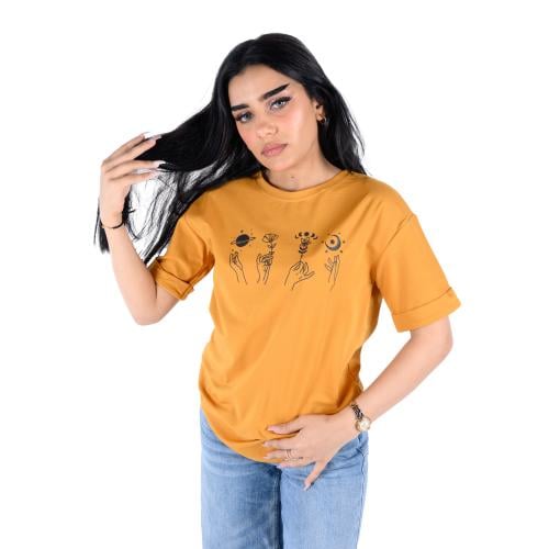 بلوزة نسائية باللون الأصفر انيقه