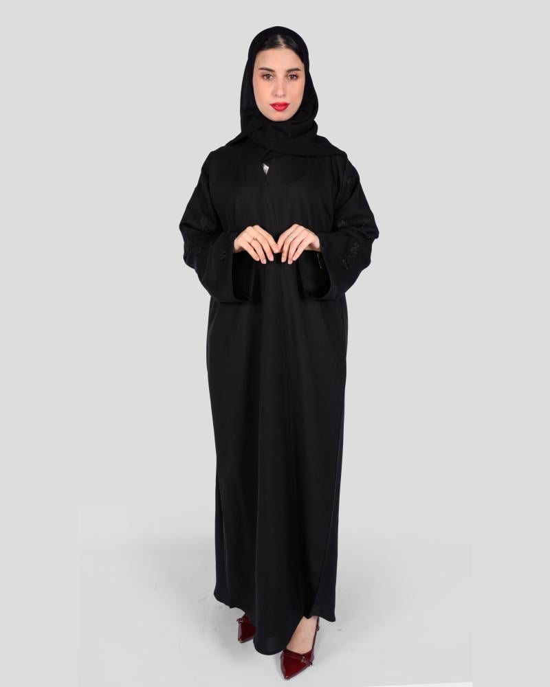 عباية سوداء نسائية كم مشجر