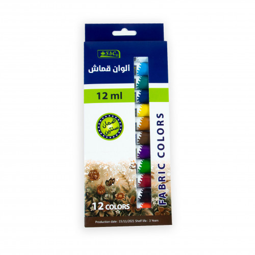 ألوان قماش 12 لون , 12 مل 088