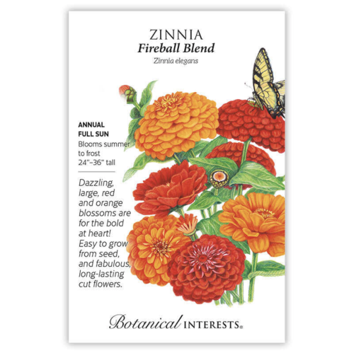 بذور زينيا كرة النار - Fireball Blend Zinnia Seeds