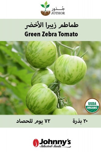 بذور طماطم زيبرا الأخضر - Green Zebra Tomato Seeds