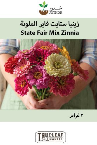 بذور زينيا ستايت فاير الملونة - State Fair Mix Zinnia Seeds