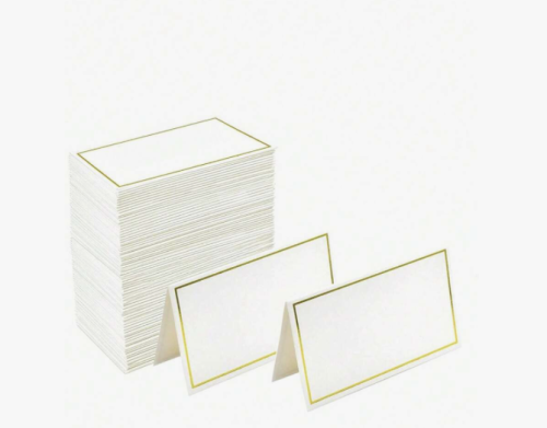 كرت اهداء بأطراف ذهبية - ١ قطعة