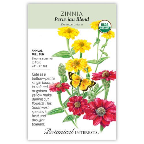 بذور زينيا بيروفين- Zinnia Peruvian R/Y Blend Seed...