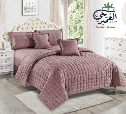 مفرش مضغوط 4 قطع نفر - زهري غامق