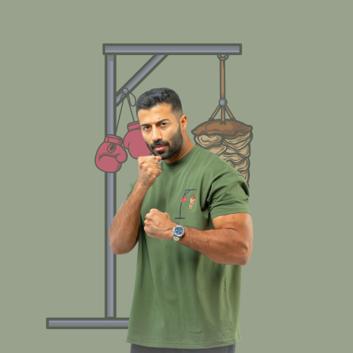 تيشيرت قطني شاورما اخضر