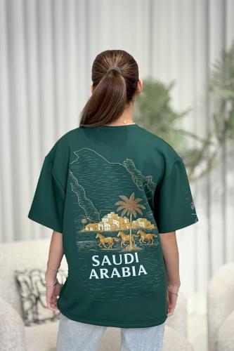 تيشرت اليوم الوطني نسائي اخظر