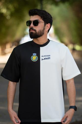 تيشرت النصر بلون أبيضxأسود