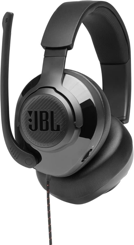 سماعة JBL QUANTUM راس لاسلكية هايبرد للالعاب فوق الاذن من كوانتوم 300 مع ميكروفون قابل للطي بالتركيز الصوتي صوت مكاني واقعي من رغوة الذاكرة متوافقة مع الكمبيوتر واجهزة تشغيل العاب الفيديو 300BLKH HGG,K أسود