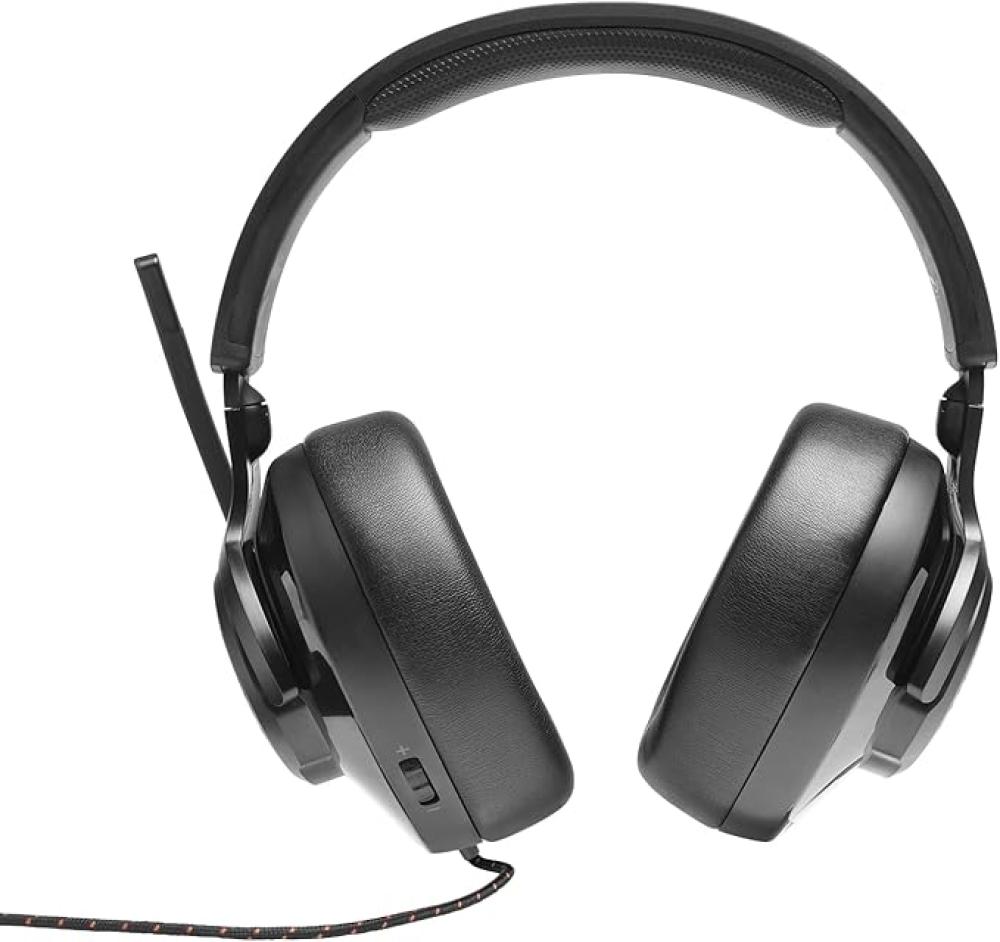سماعة JBL QUANTUM راس لاسلكية هايبرد للالعاب فوق الاذن من كوانتوم 300 مع ميكروفون قابل للطي بالتركيز الصوتي صوت مكاني واقعي من رغوة الذاكرة متوافقة مع الكمبيوتر واجهزة تشغيل العاب الفيديو 300BLKH HGG,K أسود