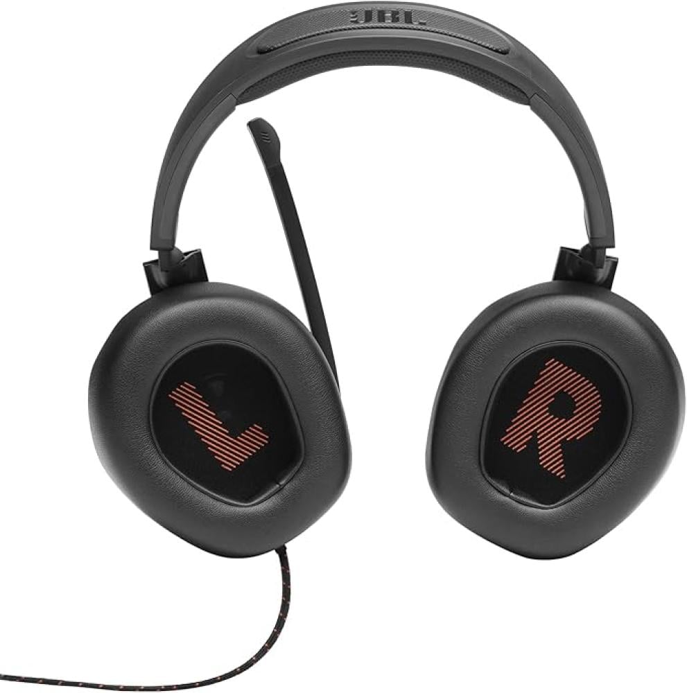 سماعة JBL QUANTUM راس لاسلكية هايبرد للالعاب فوق الاذن من كوانتوم 300 مع ميكروفون قابل للطي بالتركيز الصوتي صوت مكاني واقعي من رغوة الذاكرة متوافقة مع الكمبيوتر واجهزة تشغيل العاب الفيديو 300BLKH HGG,K أسود