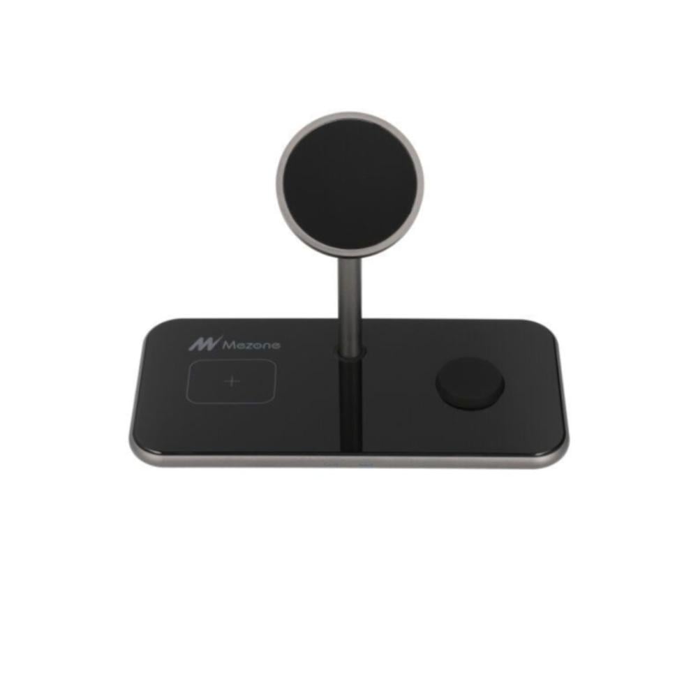 شاحن لاسلكي 3 في 1 من MEZONE بقوة 22.5 واط لأجهزة iPhone وiWatch وAirpods، أسود