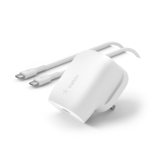 شاحن بيلكن حائط USB-C® PD 3.0 PPS بقوة 30 وات + كا...