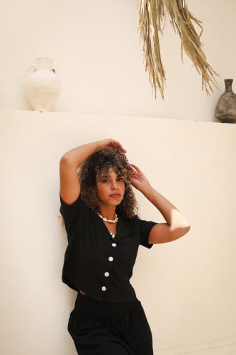 Linen Crop Shirt L245