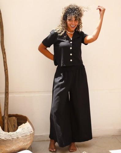 Linen High-waist Pants L276
