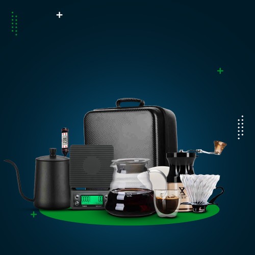 شنطة تحضير قهوة V60 سفرية مقسمة مع أدوات ترشيح مميزة