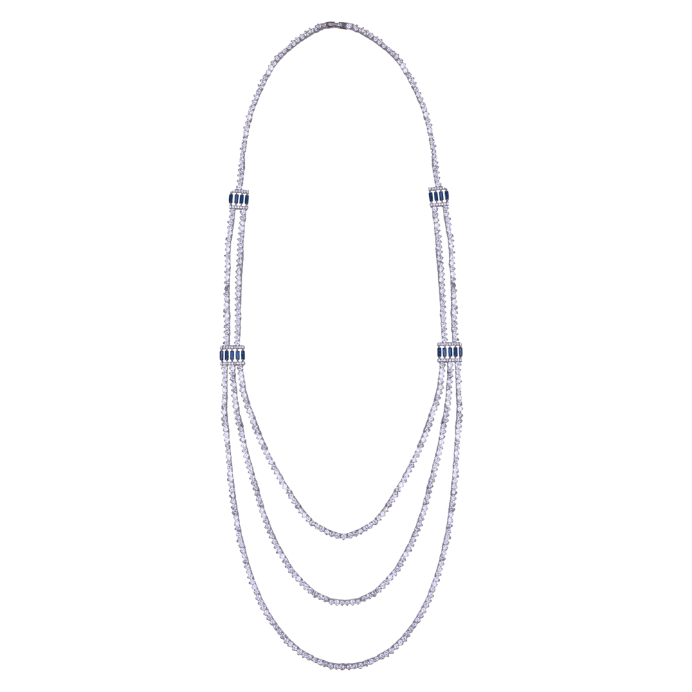 نصف طقم طويل مطلي بالروديوم