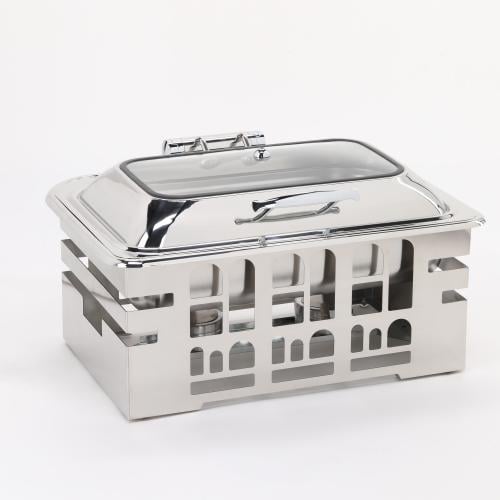 سخان بوفيه مستطيل 9 لتر مع قاعدة لون فضي