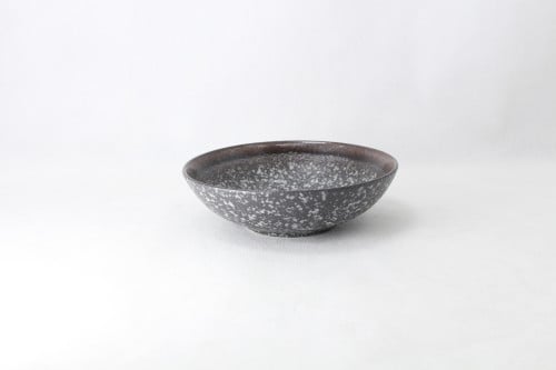 صحن دائري عميق حجري رصاصي 14 سم