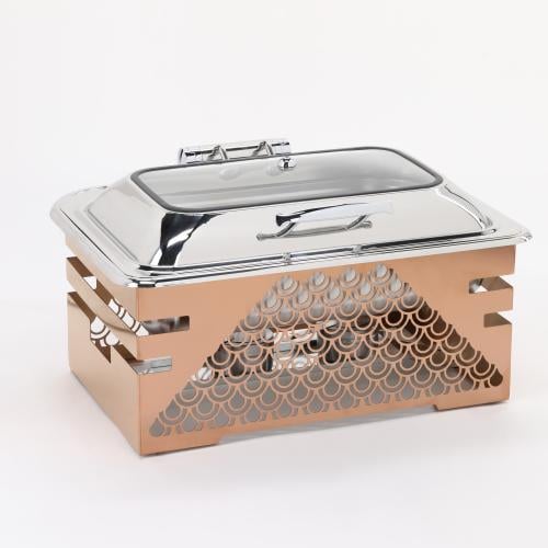 سخان بوفيه مستطيل 9 لتر مع قاعدة لون نحاسي