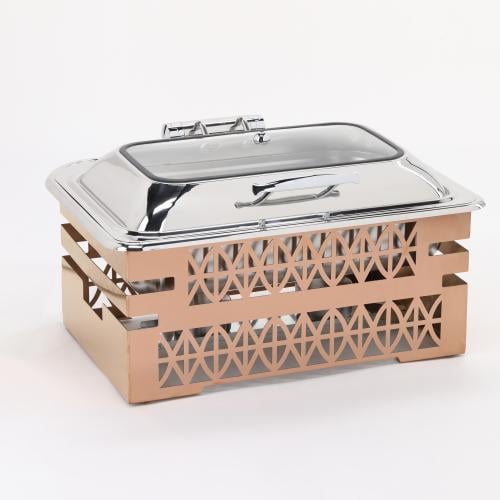 سخان بوفيه مستطيل 9 لتر مع قاعدة لون نحاسي