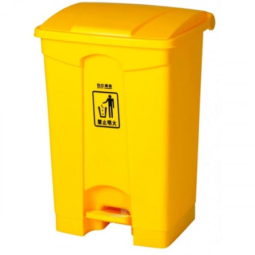 سطل نفايات بلاستيك دعس 87 لتر اصفر