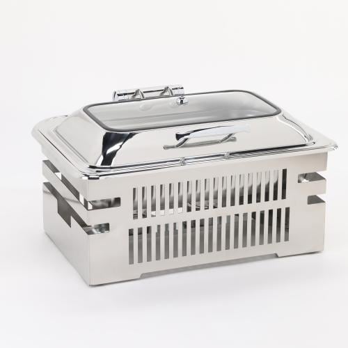 سخان بوفيه مستطيل 9 لتر مع قاعدة لون فضي