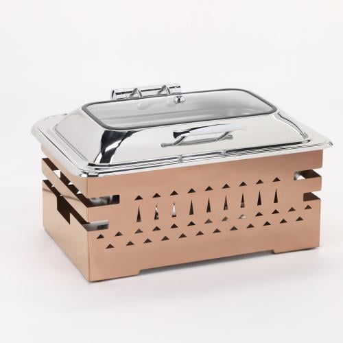 سخان بوفيه مستطيل 9 لتر مع قاعدة لون نحاسي