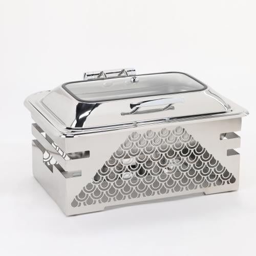 سخان بوفيه مستطيل 9 لتر مع قاعدة لون فضي