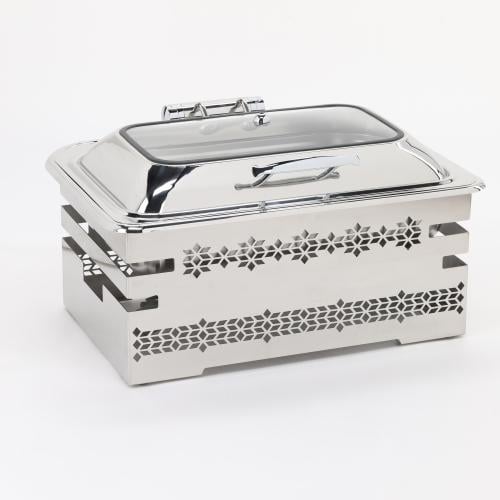 سخان بوفيه مستطيل 9 لتر مع قاعدة لون فضي