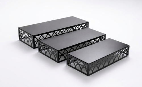 استاند بوفيه مستطيل  اسود وسط ( حبه )