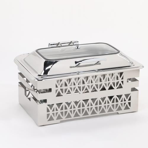 سخان بوفيه مستطيل 9 لتر مع قاعدة لون فضي